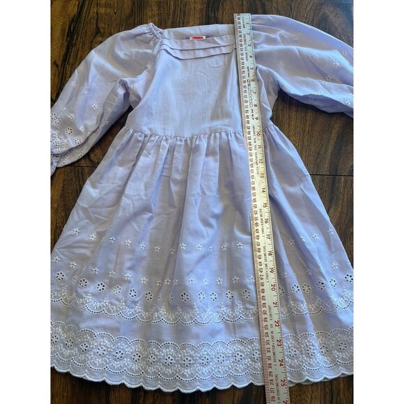Vtg Love Sz 6? Girls Dress Eyelet Cotton Light Purple Prairie Cottagecore - Picture 5 of 11
